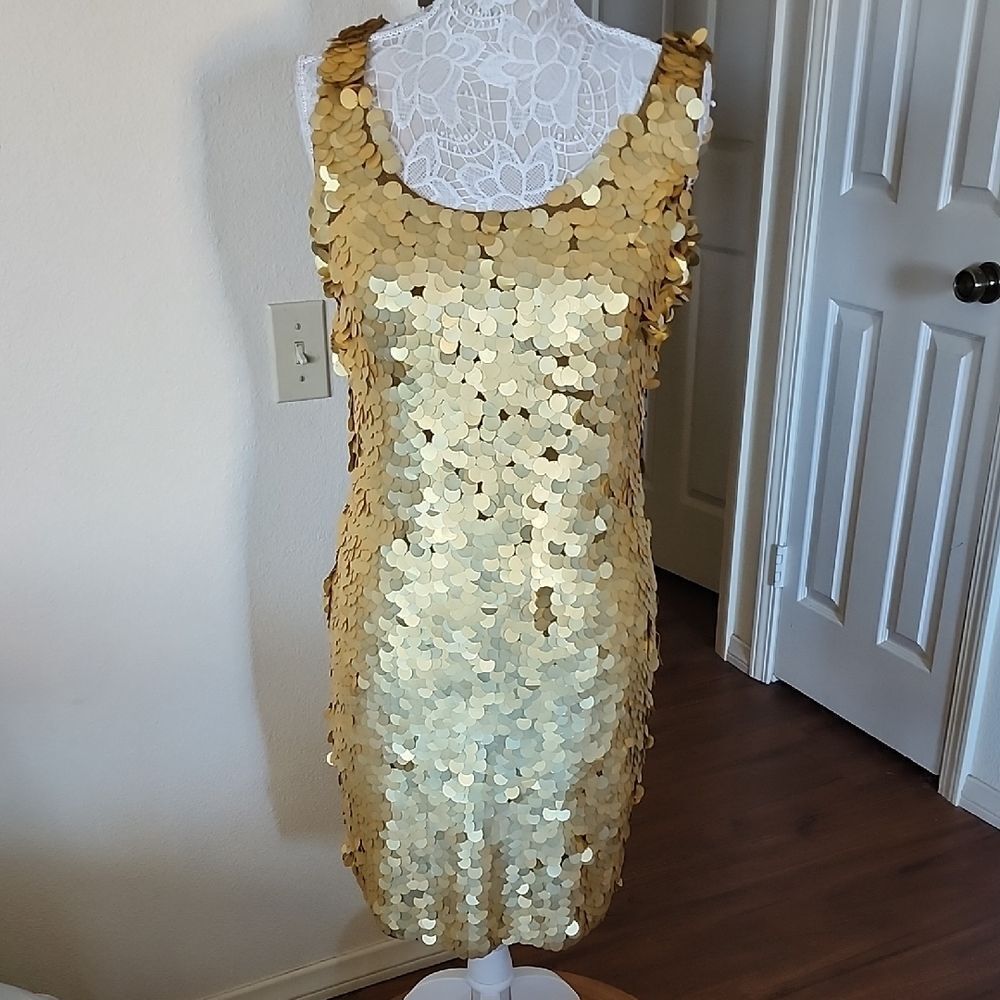 Anne KleinVintage Fish Scale Wool/Cashmere Blend Bodycon Mermaidcore Dress Sz L